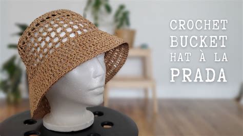 prada bucket hat crochet pattern|CROCHET PRADA BUCKET HAT TUTORIAL (PART 1) .